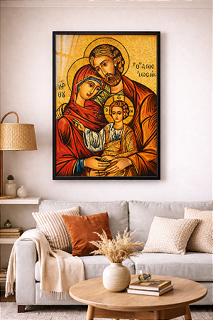 Quadro Decorativo Sagrada Família Moldura