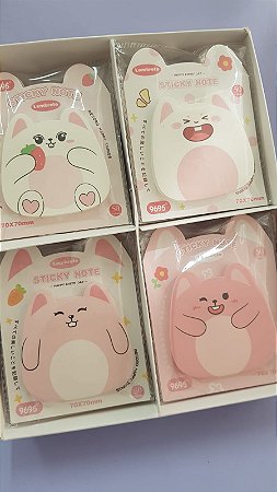 Bloco de Notas Adesivas de Coelho/bunny post it (50 folhas)