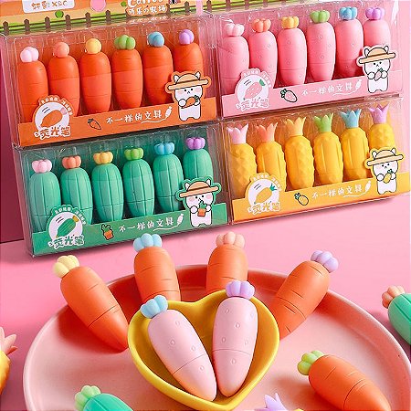 Kit 6 Caneta Mini Marca Texto