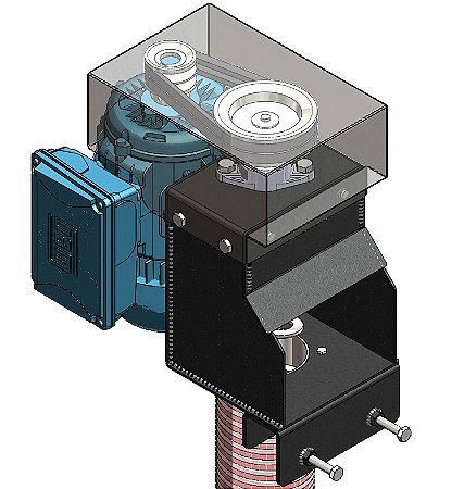 TRANSPORTADOR HELICOIDAL 4' (100MM) MOTOR WEG 2CV TRIFASICO C/10M MANGUEIRA LARANJA