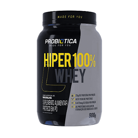 Hiper 100% Whey Protein Probiótica Pote 900G