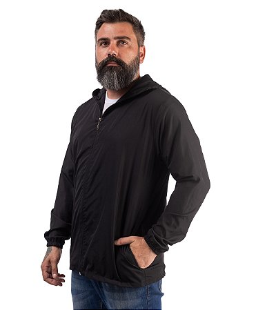 Jaqueta Corta Vento Unisex Preta Lisa