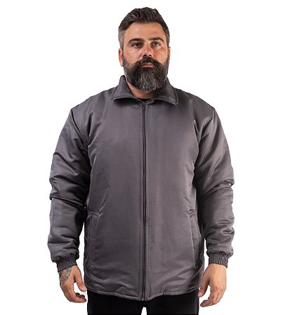 Jaqueta Cinza Microfibra Masculina Profissional Uniformes