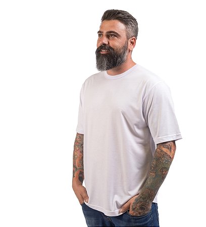 Camiseta  Branca Em Malha Pv Lisa Para Personalizar Uniformes