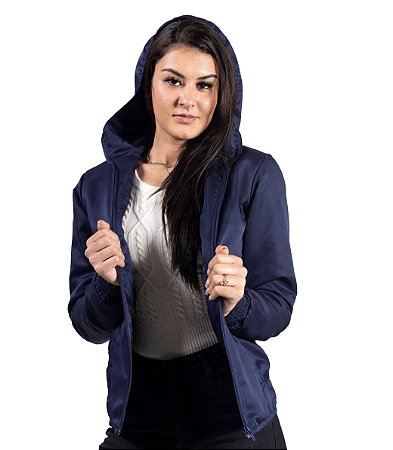 Jaqueta Feminina em Microfibra com Capuz