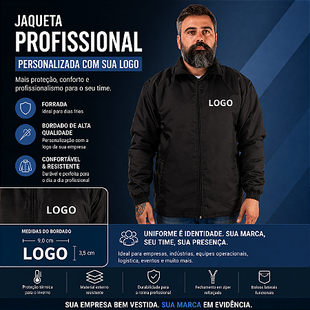 Kit 15 Jaquetas Em Nylon Personalizadas Logo Uniforme