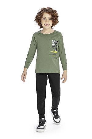 Camiseta Manga Longa Masculina - Verde