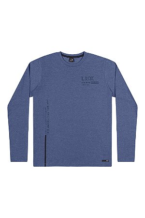 Camiseta Manga Longa Masculina - Azul
