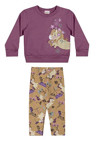 Conjunto Moletom Pônei Violeta