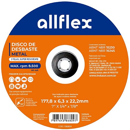 Disco Desbaste allflex 178MM 7x1/4x7/8