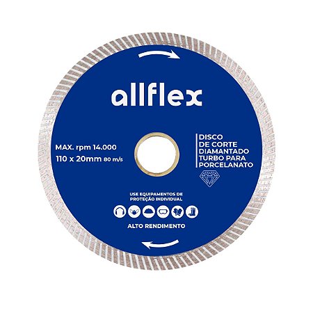Disco Diamantado allflex Turbo P/Porcelanato 110MMx20MM