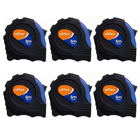 Kit 6 Trenas allflex Emborrachada Aço 19MMx5M Ponta Imantada