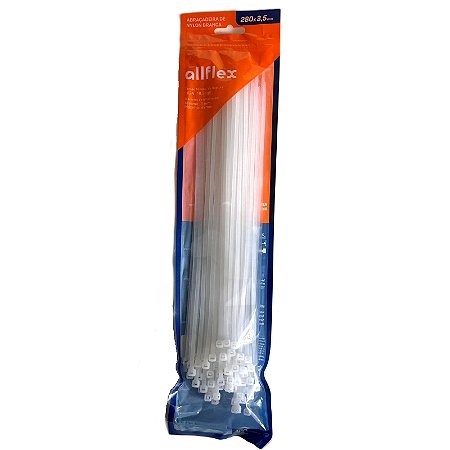 Abraçadeira Nylon Allflex 280x3,5mm Branca Pacote 100 Un