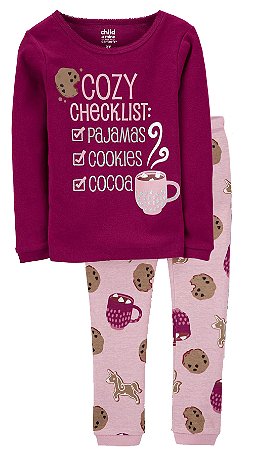 Pijama Manga Longa e Calça "Cozy Checklist"