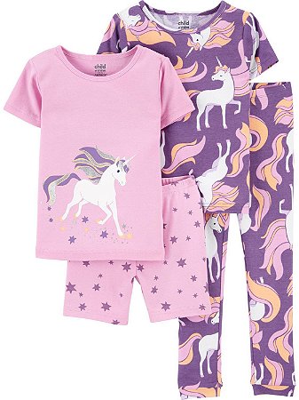 Pijama 4 peças Unicórnio