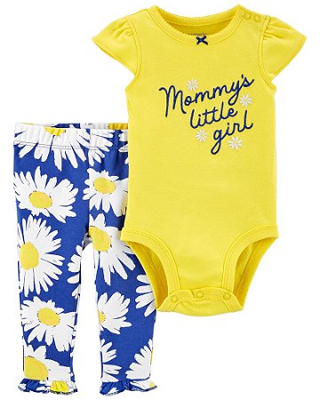 Body Amarelo e Calça Azul Florida