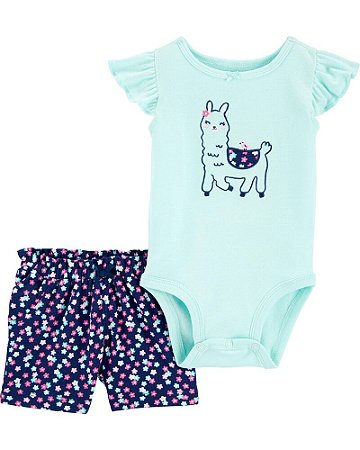 Body e Shorts Azul Lhama