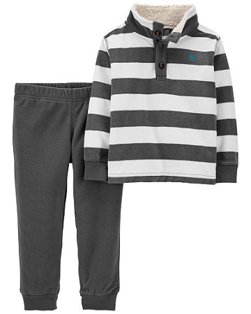 Calça e Blusa Fleece Listrado