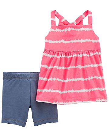 Conjunto Blusinha e Shorts Pink Tie Dye