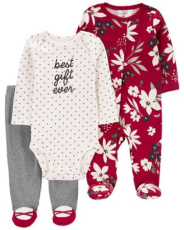 Conjunto Macacão, Body e Calça Floral