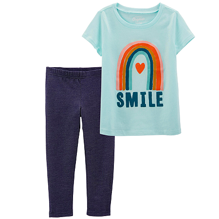 Camiseta Arco-Iris e Calça Legging Jeans
