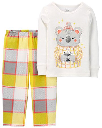 Pijama Fleece Amarelo Coala