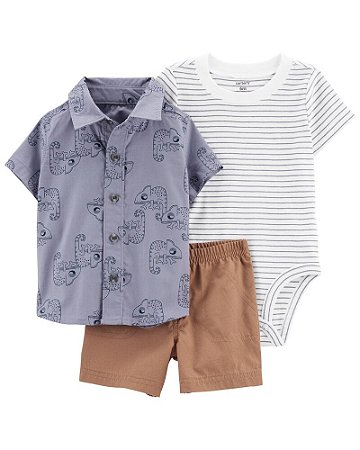Camisa Azul Camaleão, Body e Shorts