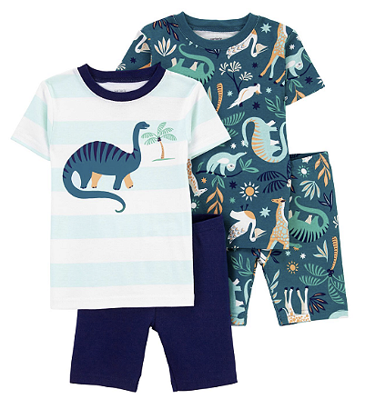Pijama 2 camisetas 2 Shorts Dinossauro