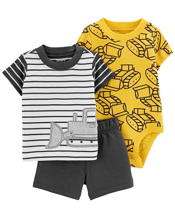 Trio Camiseta, Body e Shorts Trator