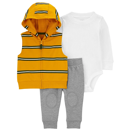 Trio Colete Amarelo Listrado