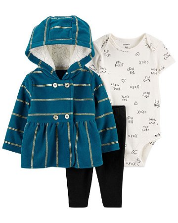 Trio Cardigan Azul Fleece