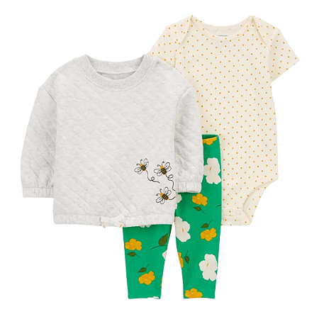 Conjunto Floral Abelhinha 3 peças