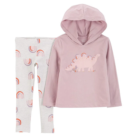 Blusa Dinossauro e Legging Cinza