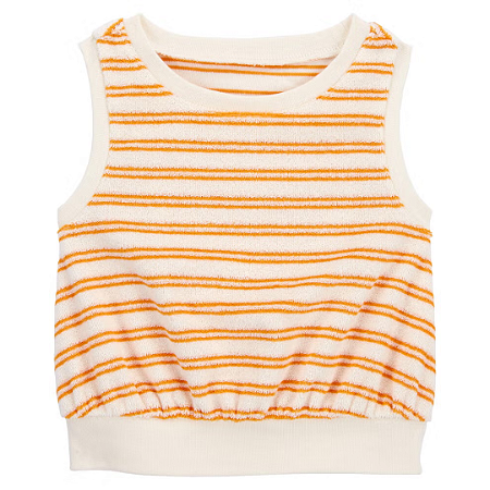 Blusinha Atoalhada Listrada Amarela