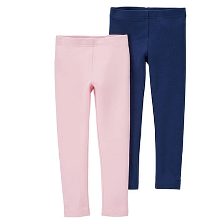Calca Legging Rosa Claro e Azul Marinho