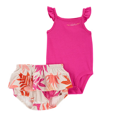 Body e Shorts Saia Pink Aloha