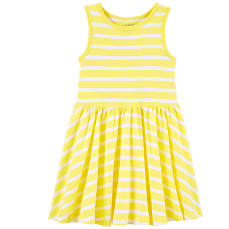 Vestido Regata Listrado Amarelo