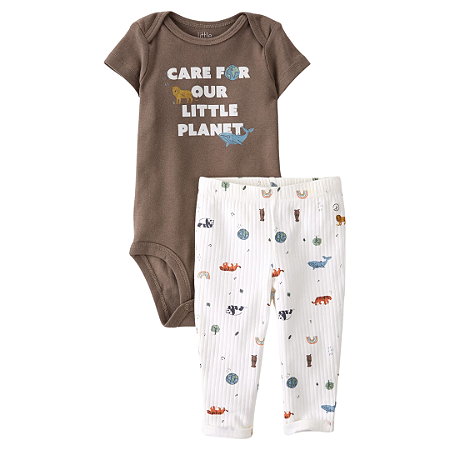 Body Marrom e Calca Animais Little Planet