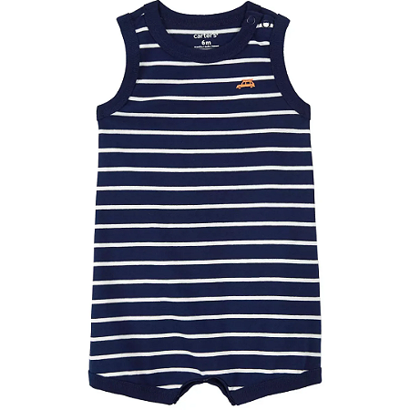 Romper Azul Marinho Listrado Carro