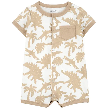 Romper Branco e Bege Dinossauro