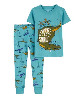 Pijama Camiseta e Calca Azul Dinossauro - 12 meses
