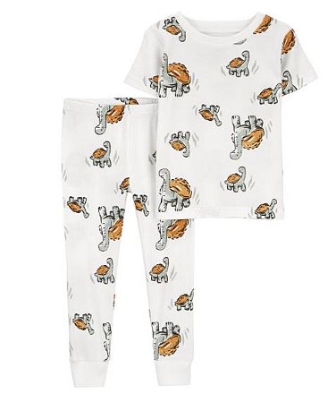 Pijama Camiseta e Calca Branco Tartaruga
