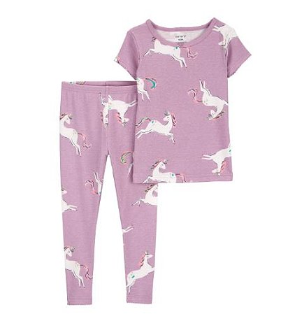 Pijama Camiseta e Calca Roxo Unicornio