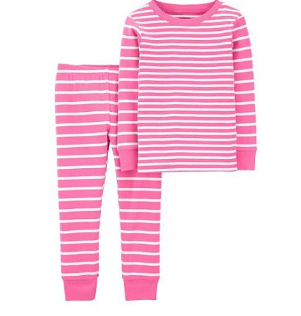 Pijama Blusa Manga Longa e Calca Listrado Rosa - 24 meses