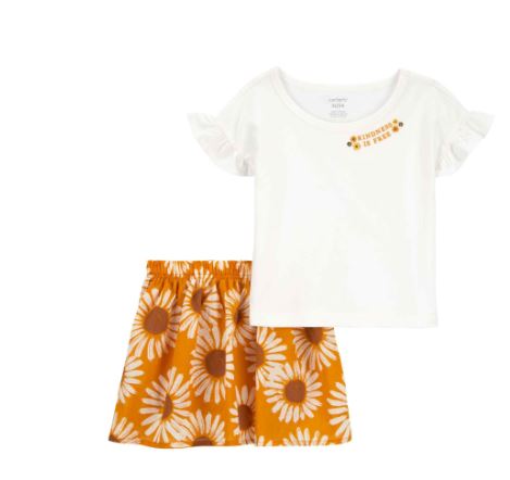 Camiseta e Shorts Saia Girassol -  3 meses