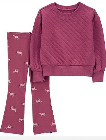 Blusa Moletinho e Calca Roxo Cavalo - 2 anos