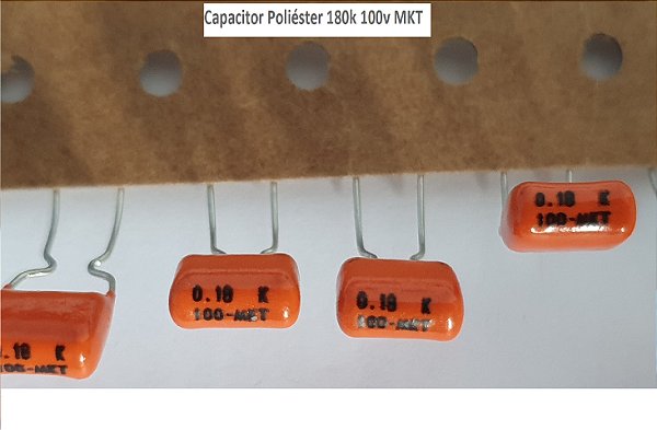 Capacitor Poliéster 180k x 100v MKT - 10 Pçs