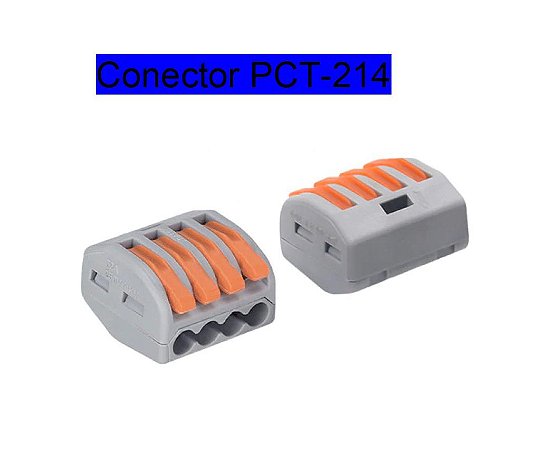 10Pçs Conector Tipo Wago Borne Emenda 4 Fios Modelo PCT-214