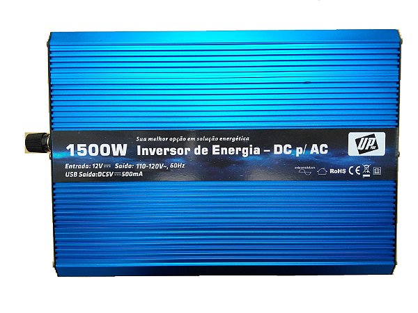 Inversor e conversor de Tensão 1500w-12V-p/110V-Onda Senoidal