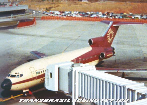 Cartão Postal Transbrasil Boeing 727-100